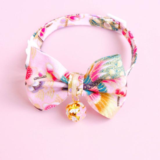 Ошейник для домашних животных в японском стиле, регулируемый отрывной воротник для домашних животных, кошек, собак, ошейники с бантом для