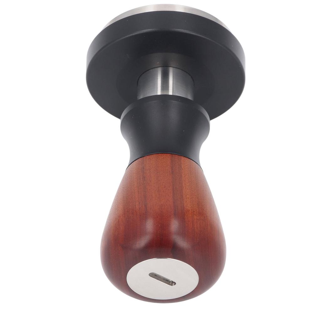 58.5MM Coffee Tamper Spring Loaded Stainless Steel Wooden Handle Coffee Press Tamper for Coffee Maki