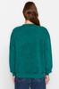 Women's Fashion New Sweatshirt Emerald Green Vintage Faded Effect Thick Inside Fleece Oversize Wide Fit Sweatshirt