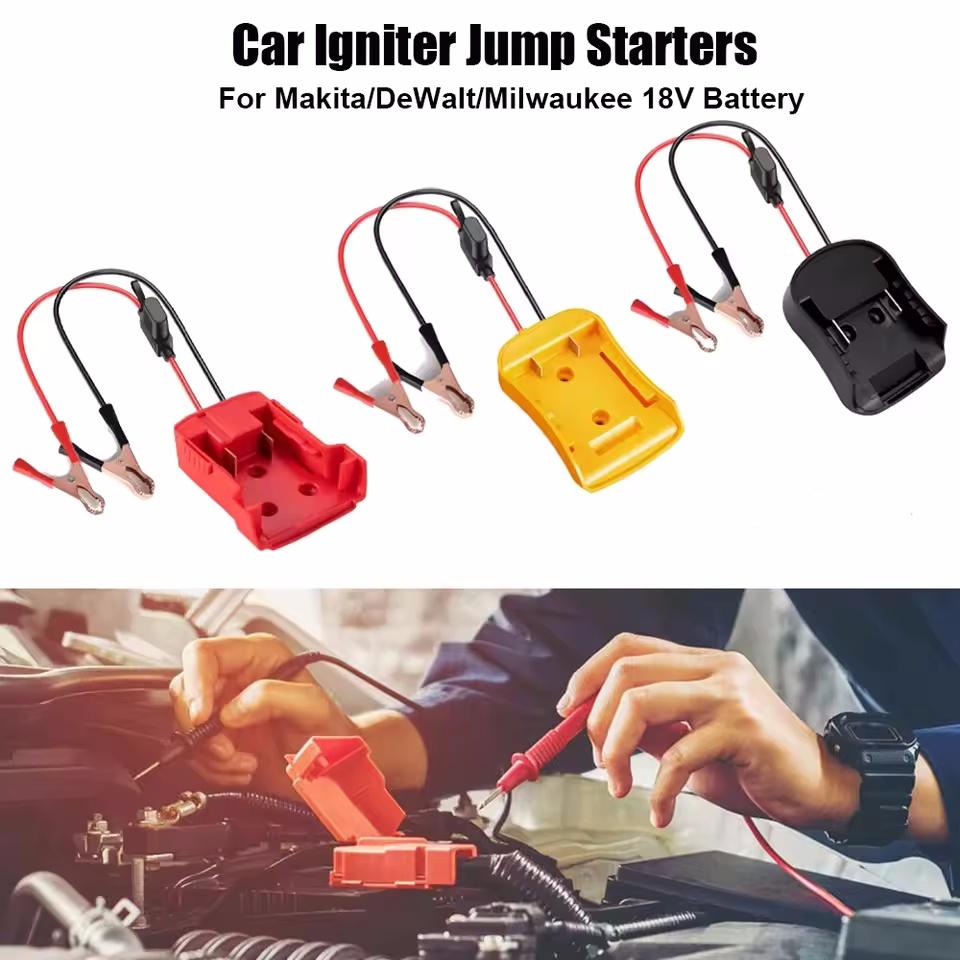 Car Emergency Power DIY Adapter Automotive 30A Fuse Igniter Jump Starter for Makita for Milwaukee for Dewalt 18V Li-ion Battery