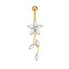 European & American Copper Zircon Floral Belly Button Ring