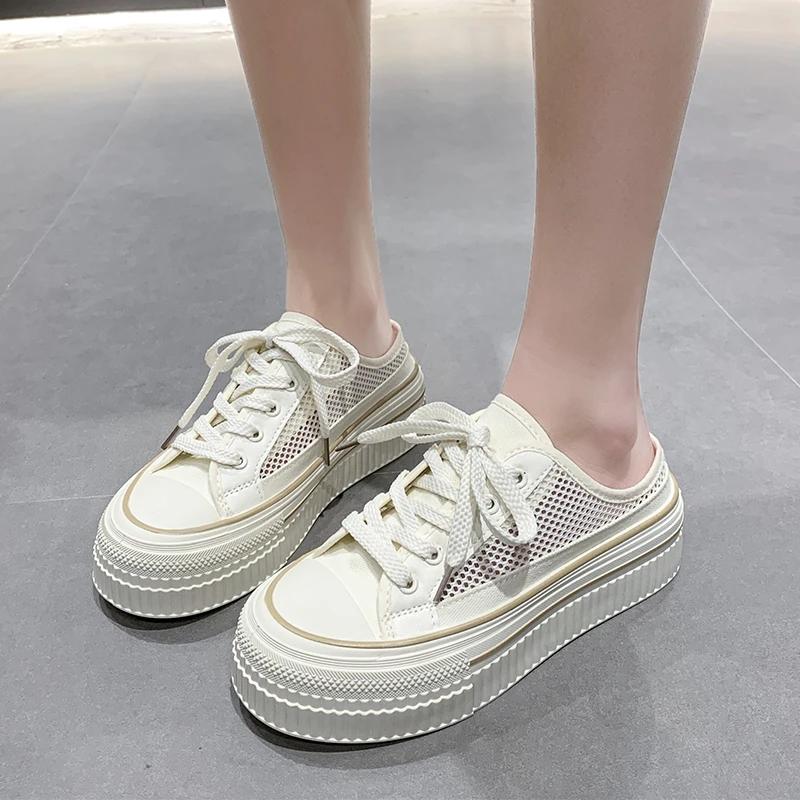 Мода 2024 Новые тапочки для женщин Летние женские повязки на голову со шнуровкой на толстой подошве Повседневные тапочки для женщин