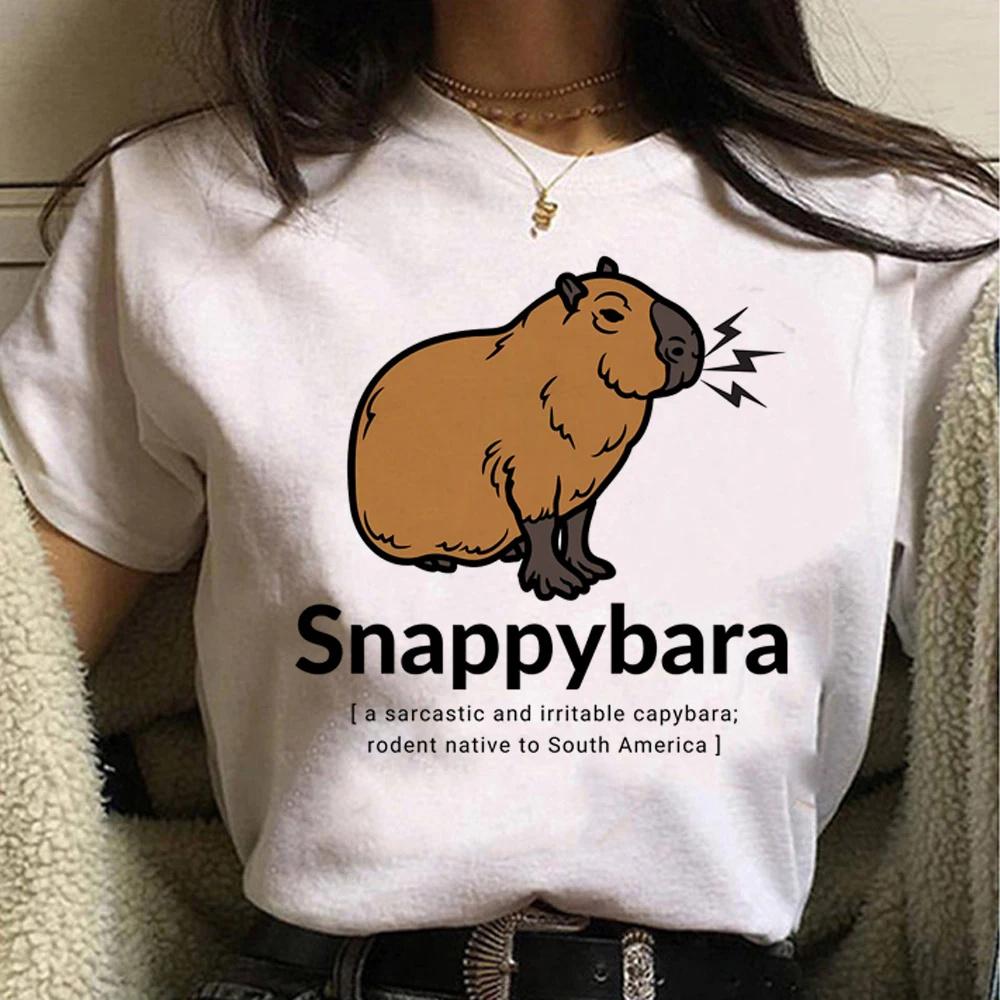 Cute Capybara Clothing T-Shirt Unisex Vintage Cartoon T Shirt FeUnisex Casual Anime Top Tees T Shirt Unisexga Unisex Graphic Tee Tops