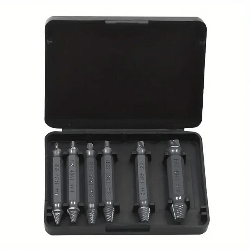 6 шт. двухсторонний экстрактор винтов HHS, поврежденный экстрактор винтов, набор сверл, экстрактор сломанных болтов, болт-шпилька