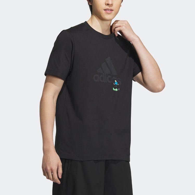 Adidas X SEEBIN Collaboration SS23 T Shirts Men's Black Crew Neck Moderate Straight Fit IA8155