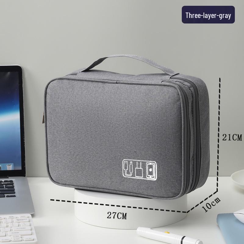 Портативная водонепроницаемая многофункциональная сумка для хранения большой вместимости для кабелей для передачи данных и зарядных устройств