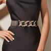 Fitted Elastic Women Waist Belt Terrific Simple Metal