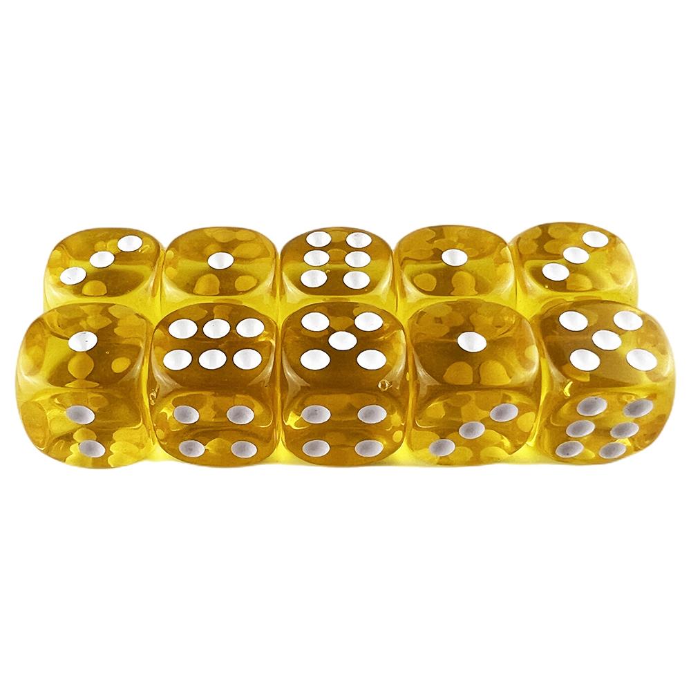 Candy Color Dice 10pcs 6 Sided Translucent Dice Acrylic Game Dice Set