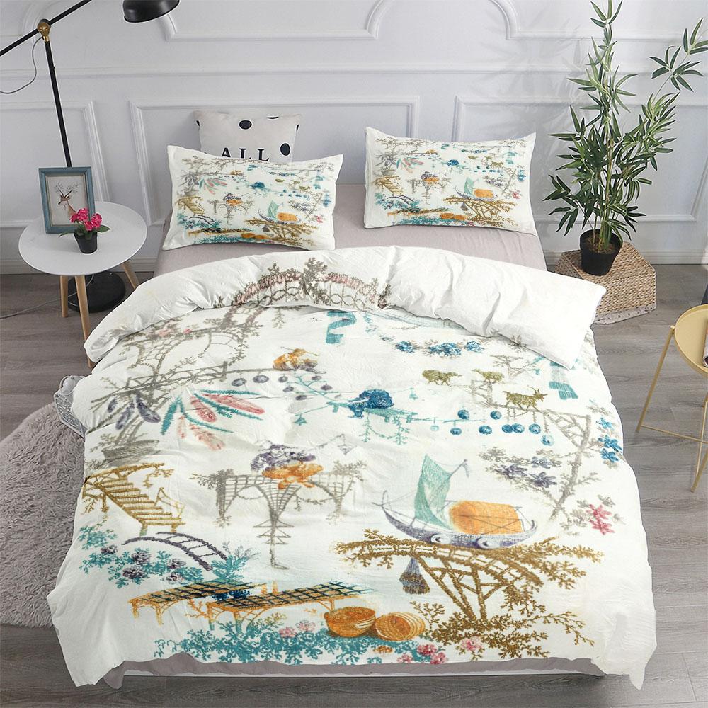 Floral And Birds Duvet Cover Set King Queen Double Full Twin Single Size Duvet Cover Pillow Case Bed Linen Set