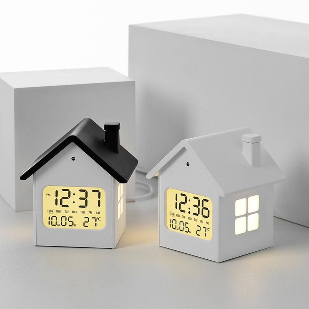 Time/Date/Week/Temperature Electronic Alarm Clock Soft Lighting Desktop Table Clock  Student Use