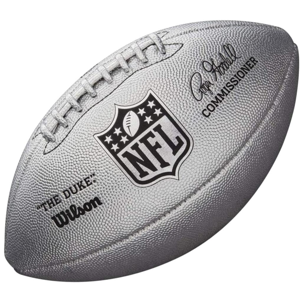 Wilson NFL Duke Metallic Edition Ball, Unisex Silver American Football Ball