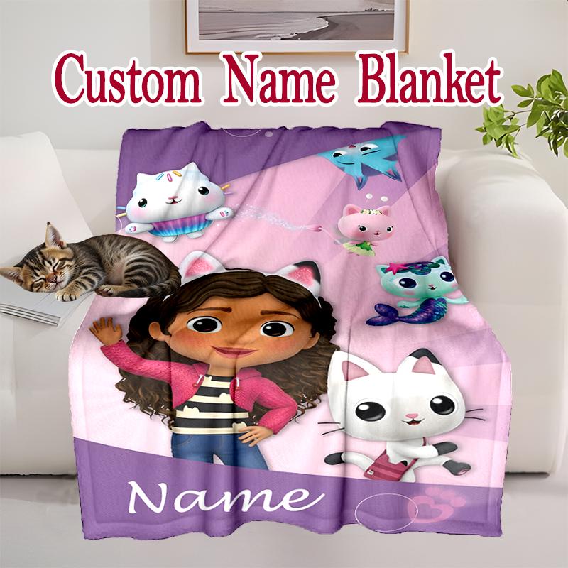 Gabby Dollhouse Cats Blanket, Valentine's Day, Halloween Festival Gift Blankets, Home Blanket for Bed and Couch Use