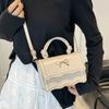 Sweet Metal Bowknot Tote Bag Solid Color Small Crossbody Bag New Single Shoulder Bags  Casual Wear