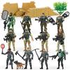 JOYIN 16 Piece Army Playset Realistic Army Rangers 12 Action Figures and Weapon Gear Accessories Military Soldier Action Figure Playset Gift for Boys