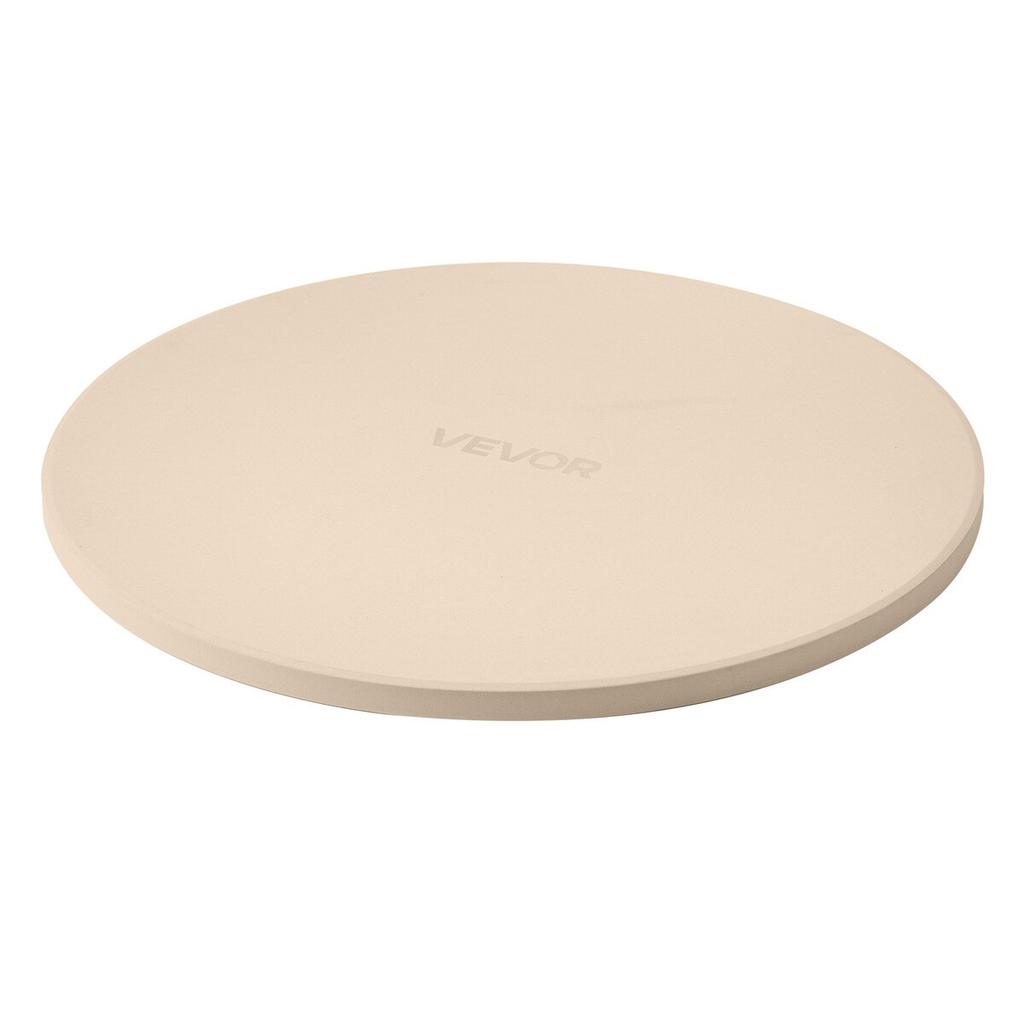 Pizza Stone, 381 mm Round Cordierite Pizza Stone, Extra Large Baking-Stone with Aluminum Peel, 17 mm Thickness Heat-Resistant Cooking Cordierite, for