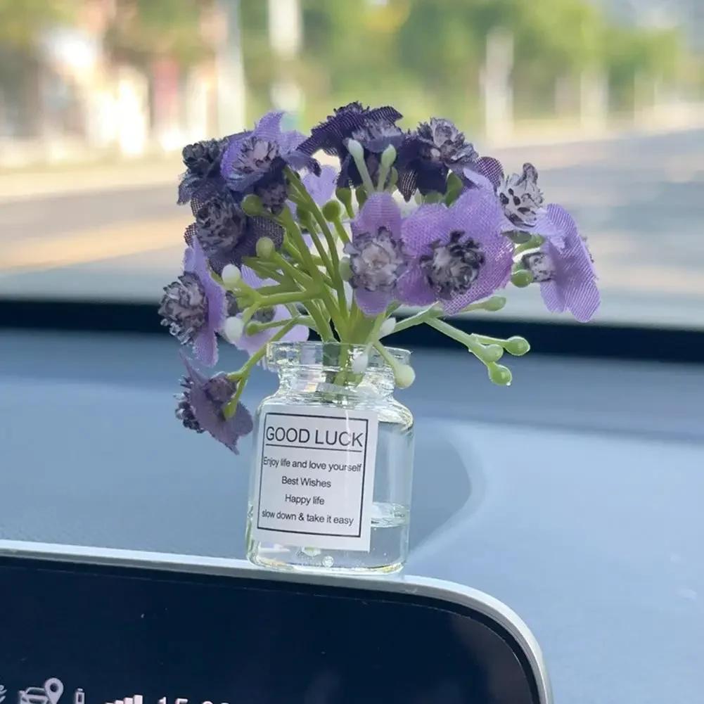 Украшение Салона Автомобиля Гаджеты на Панель Приборов Автомобиля Орнамент Милые Имитация Цветов Ваза Сакура Гипсофила Для Девочки Женщины Амаги