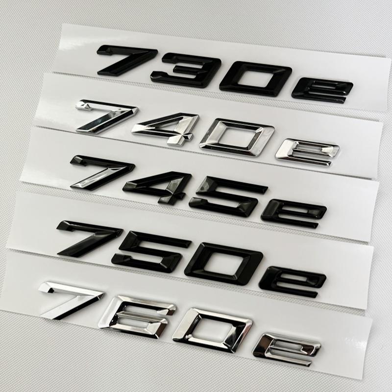 Car Trunk Words Letters Logo Badge Emblem Decals Sticker For BMW 7 Series 730e 740e 745e 750e 760e F01 F02 G11 G12