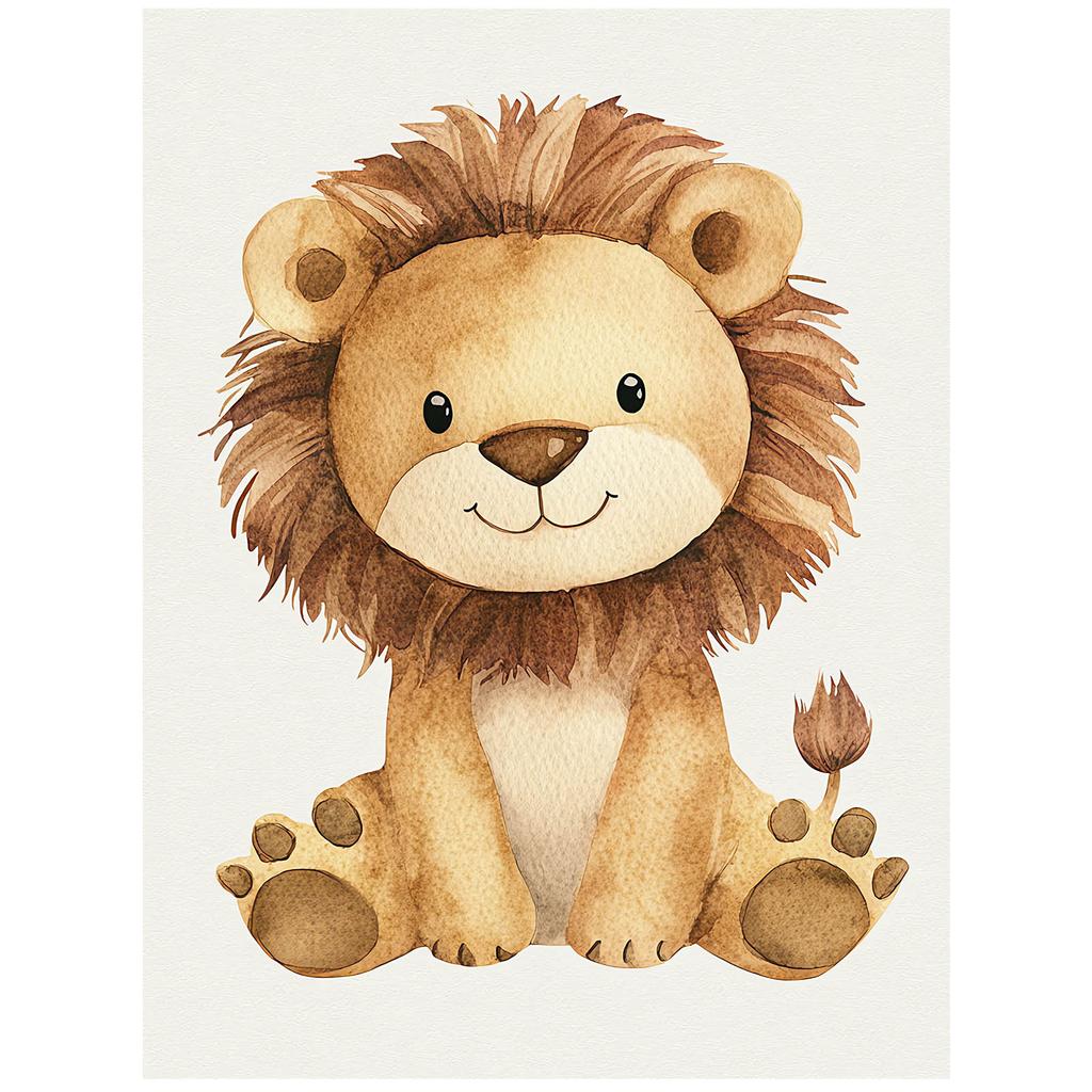 Plakat Uroczy Lew Plakat Uroczy Lew, 70X100 Cm, Rama Drewniana Ciemny Brąz, Papier Matowy 230 Gsm