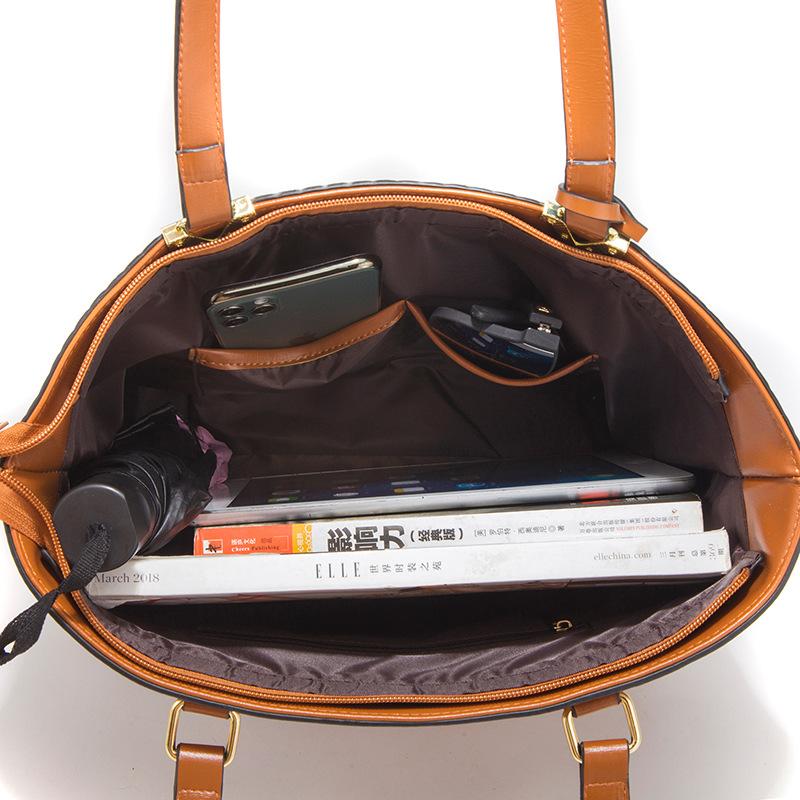 Новые модные женские сумки через плечо, повседневные женские сумки большой вместимости, простые сумки из искусственной кожи, ручные сумки, набор из 4 сумок и кошельков