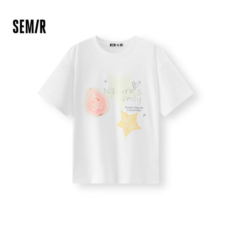 Женская свободная футболка Semir с горячими стразами и принтом фруктов