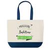 Tote Bag - PLANETEE - Meilleure Basketteuse De Tous Les Temps - Fond Bleu - Coton 40x45 Cm - Fabriqué En France