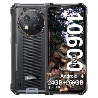 Защищенный смартфон OUKITEL G1 24 ГБ+256 ГБ 6,52" 10600 мАч Камера 48 МП Неубиваемый мобильный телефон Dual SIM 4G NFC/GPS/IP68 Черный