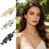 Ожерелье с рыбьей костью, Панк уличный стиль, Полый дизайн кулона-рыбьего скелета, Прочная цепочка из сплава для женщин и девушек