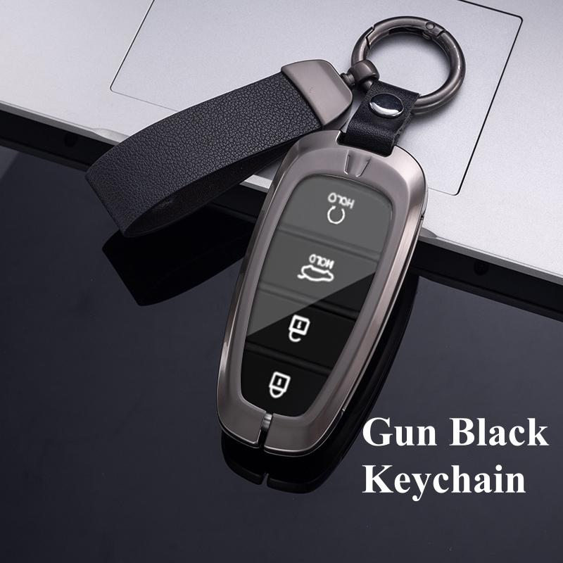 New Metal Zinc Car Key Cover for Hyundai Santa Fe Tucson 2022 NEXO NX4 Atos Solaris Prime2021 4 5 Buttons Premium Key Case