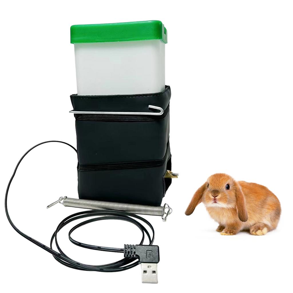 USB нагреваемая бутылка для воды для мелких животных, нагреваемая поилка для крепления на клетку, поилка для птиц с головкой ударника