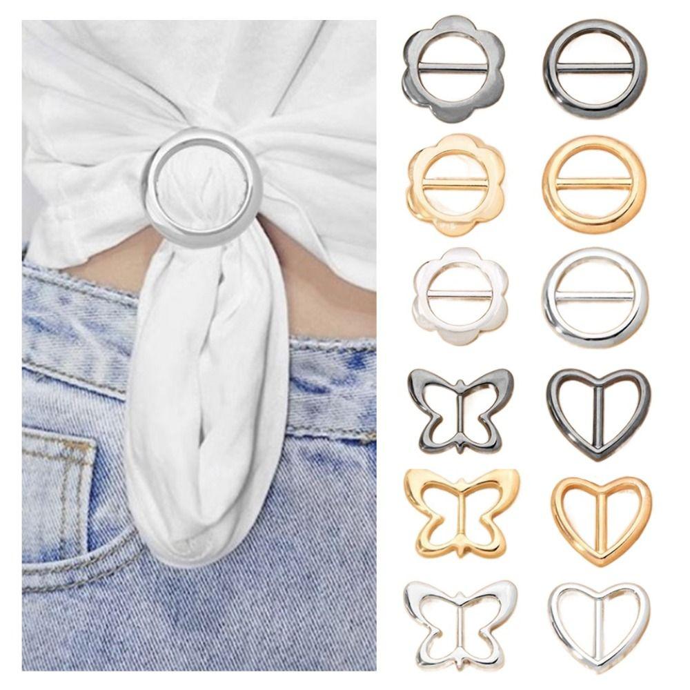 Flower Waist Adjustment Fixed Snap Round Heart Clothing Corner Knotted Buckles Jewelry Women