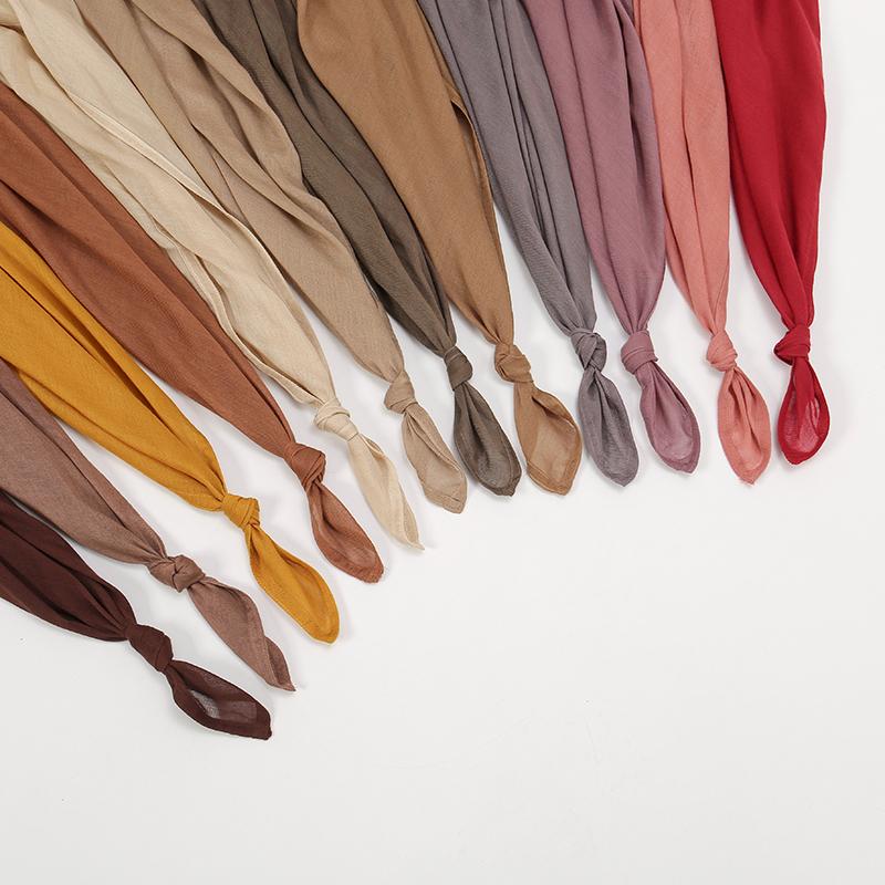 Muslim Modal Hijab Rayon Cotton Shawls For Women Plain Scarf Big Size Headscarf Islamic Turban Headband 190*85cm