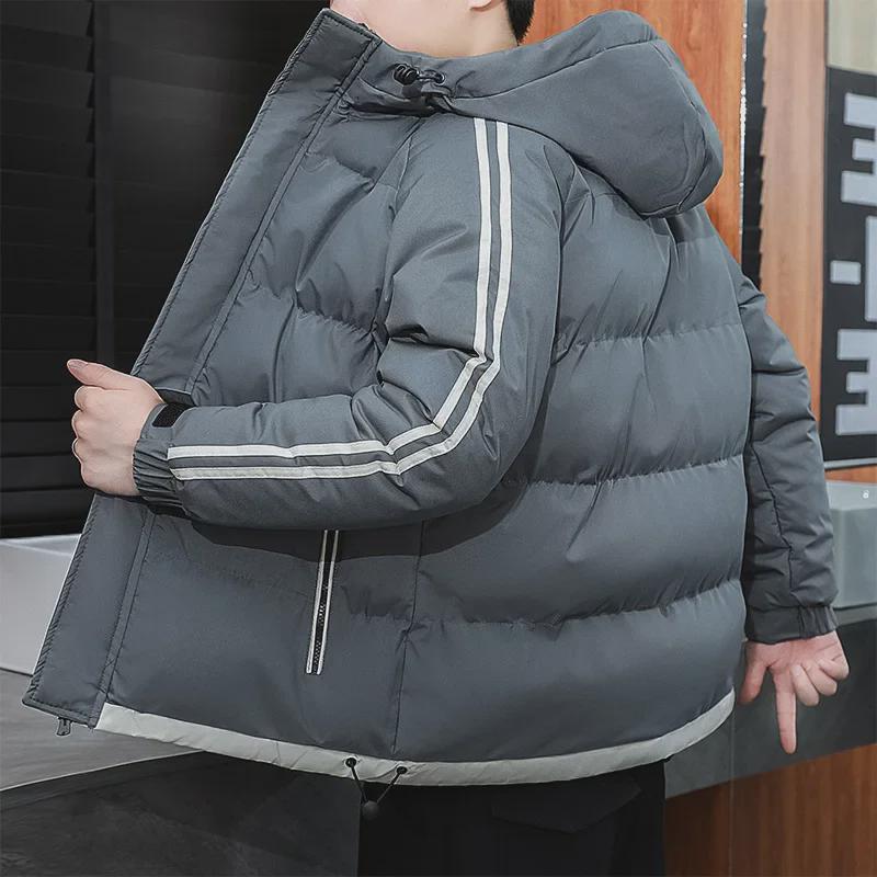 Men's 2024 Autumn/Winter Hooded Down Cotton-Padded Jacket - Casual and Thickened Style