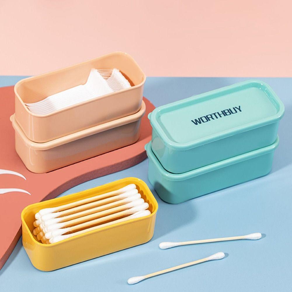 Mini Dental Floss Holder Portable Sundries Organizer Box Simple Cotton Swab Box Travel