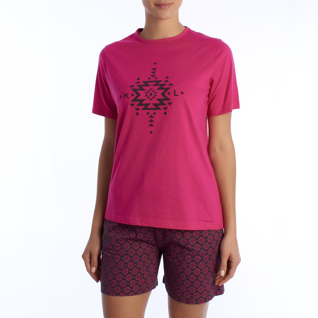 Женская летняя пижама из хлопка с короткими рукавами KL40000