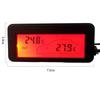 Mini LCD Car Indoor and Outside Dual Thermometer Red Backlight Compact and Simple 12V Digital Thermometer (Red Light)
