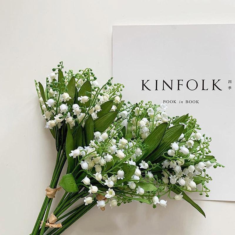 3-ветка чисто белая имитация колокольчика орхидеи ландыша искусственные цветы DIY домашний декор стола подарки для вечеринки