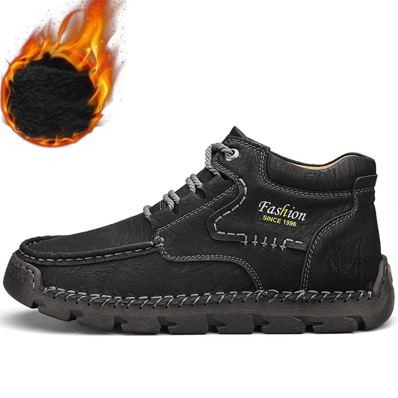 Spring/Autumn Men's Lace-up Large Size Retro Casual Shoes Casual Shoes Autumn/winter Plus Velvet Warm Handmade Ankle Boots