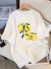 Creative Lemon Pattern T-shirt Women's Casual Soft Top Fashion Cool T-shirt Clothing Street Summer Women's Short Sleeve