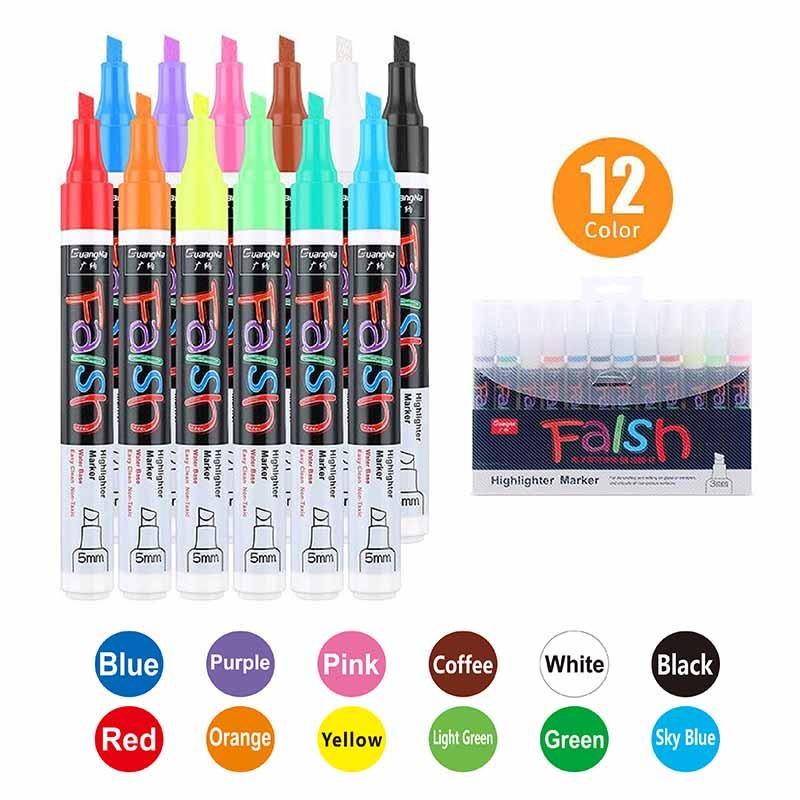 Liquid Chalk Markers for Chalkboard 8 Pack / 12 Pack Dry Erase Fluorescent Neon Highlighter Pen Non Toxic Safe Washable Marker for School Chalkboard