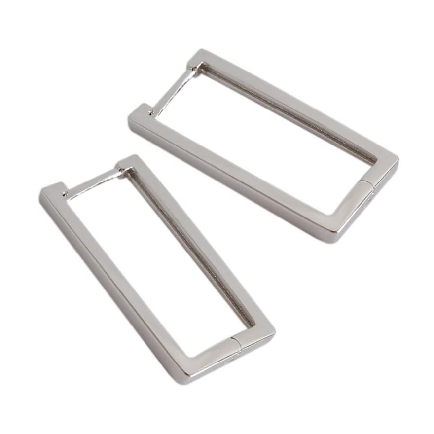 Geometric Plain Hoop Earrings 925 Silver Hoop Earrings for Women Rhodium Plated Sterling Silver 925 Earrings