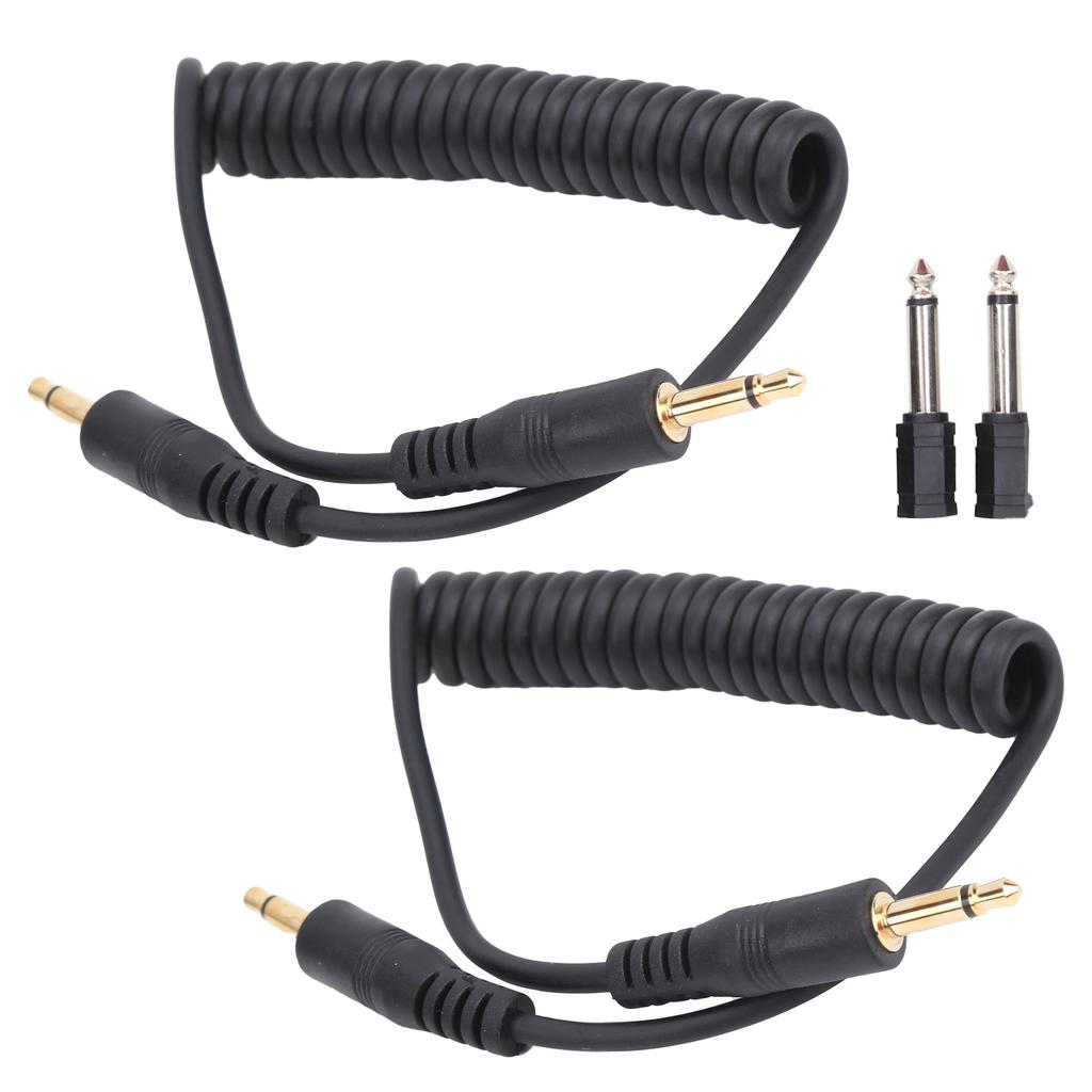 2Pcs Universal Type Digital Camera 3.5mm‑6.35mm Synchronization Connecting Line Cable Set