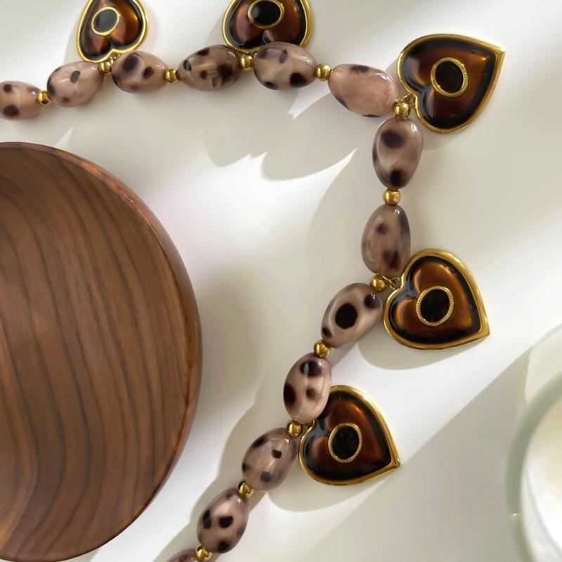 Регулируемое многослойное ожерелье в винтажном стиле с подвесками в виде сердца и сглаза, ювелирное изделие из нержавеющей стали, подарок для нее