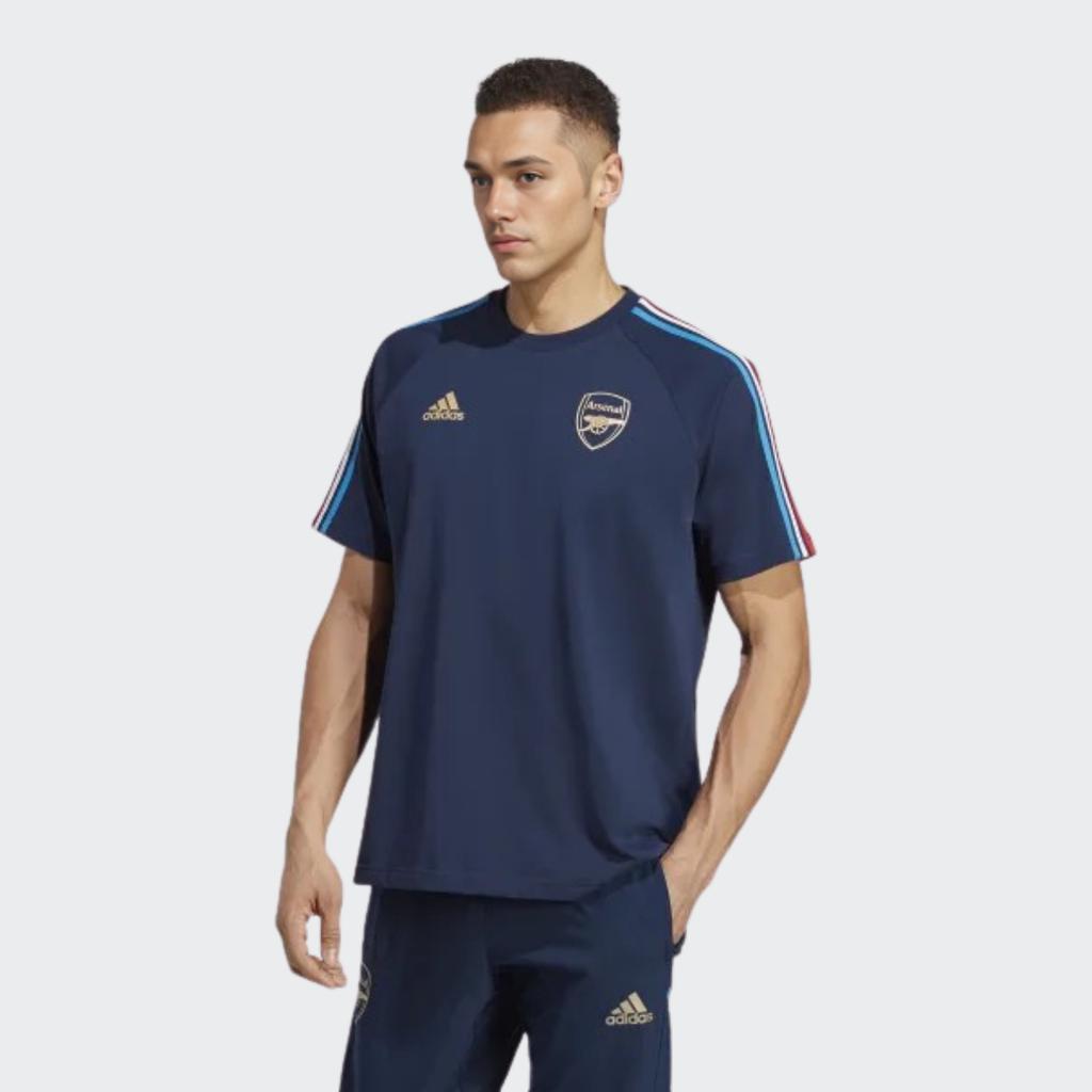 Adidas Arsenal France Capsule Collection Letter Print Three Stripes Short Sleeve Football Shirt Men Tops Navy-Blue HZ9992