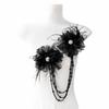 Tassel Style Nail Bead Flower Applique Double Flower Chest Flower Patch Flower Patch  Wedding Dress