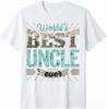 Worlds Best Uncle Ever Letter Graphic Print Cotton Crew Neck Oversized Short Sleeve Tshirt Unisex Breathable Summer Casual Tops