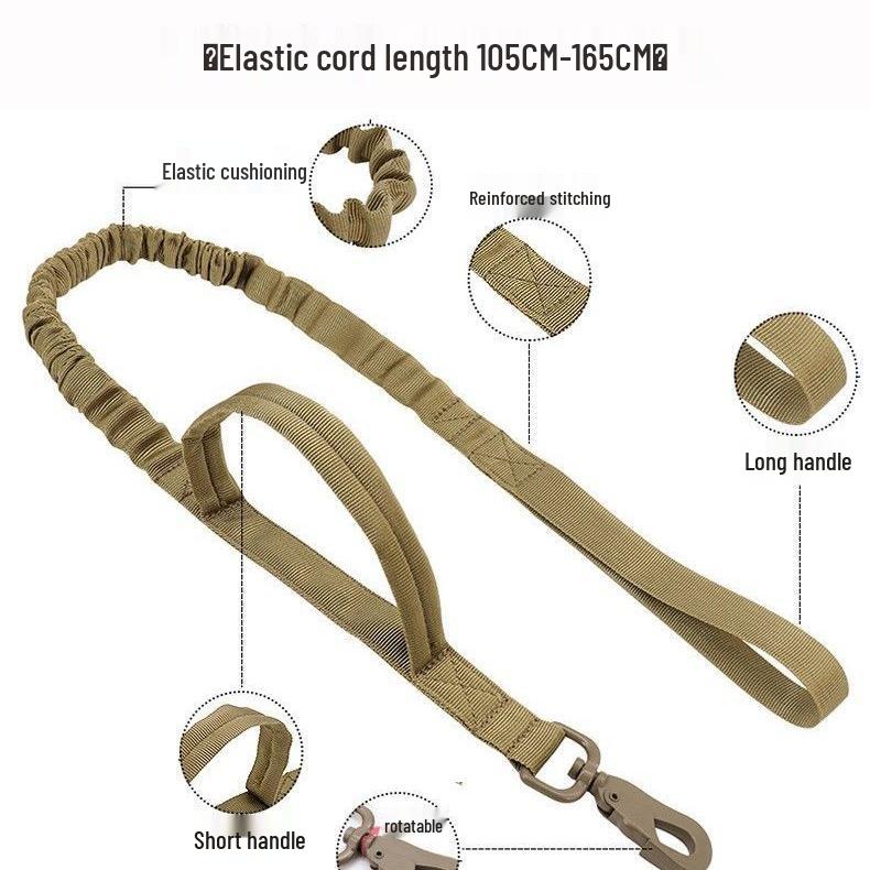 Sturdy Tactical Anti-Escape Dog Collar & Leash for Medium/Large Breeds - Malinois, Golden Retriever, German Shepherd, Hunting Dogs.