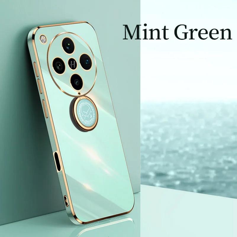 Для OPPO Find X8 Pro Ring Stand Holder Phone Case для Find X7 Ultra X6 Pro X5 Lite Plating Soft Silicone Противоударный чехол