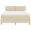 LED Boxspring Bed with LED Light Strips Cream 160 x 200 cm Fabric