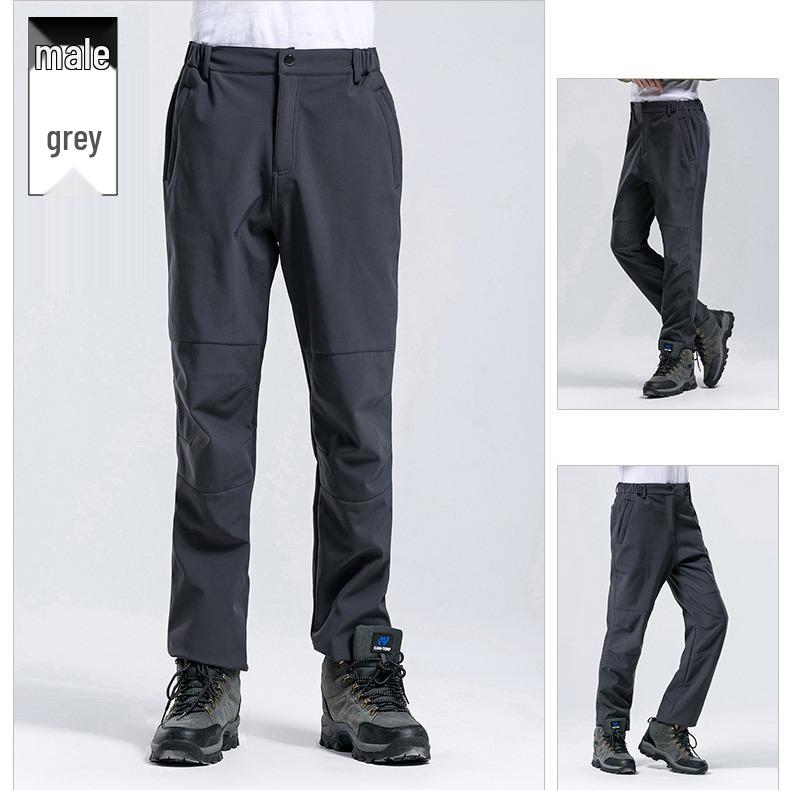 Ветрозащитные и водонепроницаемые брюки софтшелл для мужчин и женщин - на флисовой подкладке для пеших походов, катания на лыжах и альпинизма