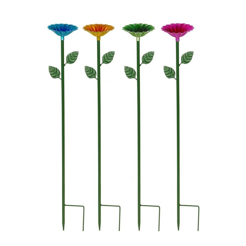 Flower Shape Bees and Butterfly Bath Bowl Watering Stake Watering Station for Garden Backyard Decors Bees Watering Supply